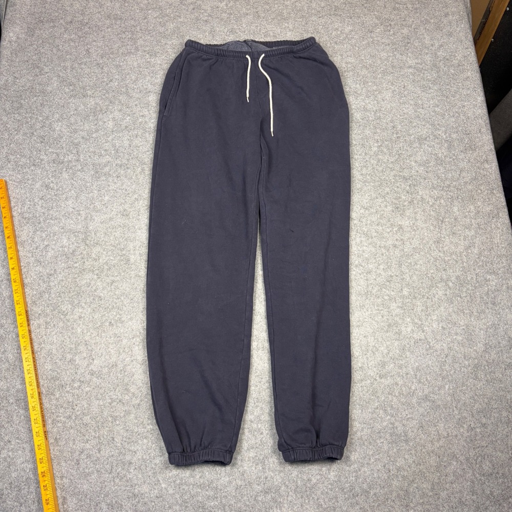 Brandy Melville Navy Blue Rosa Sweatpants Fleece Lined Joggers One Size